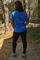 Blue African Dashiki Men T-shirt - Afrilege