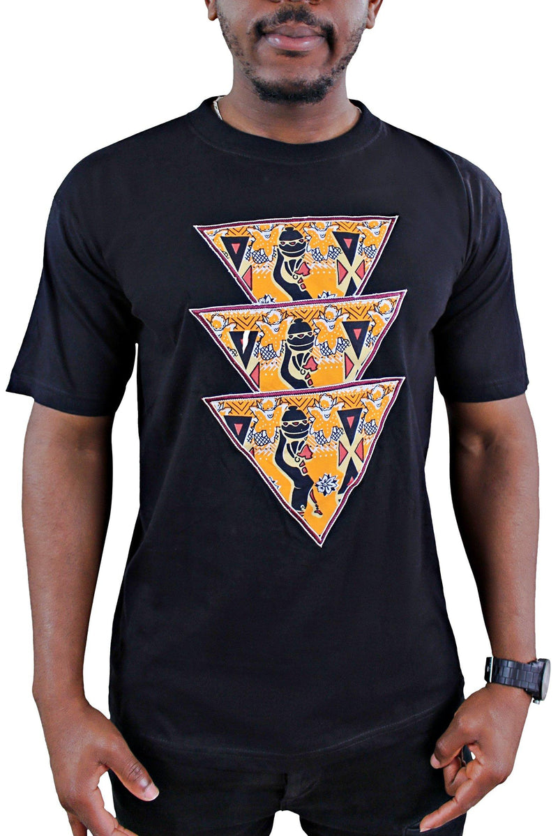 Masika Black Triangles Men T-shirt - Afrilege