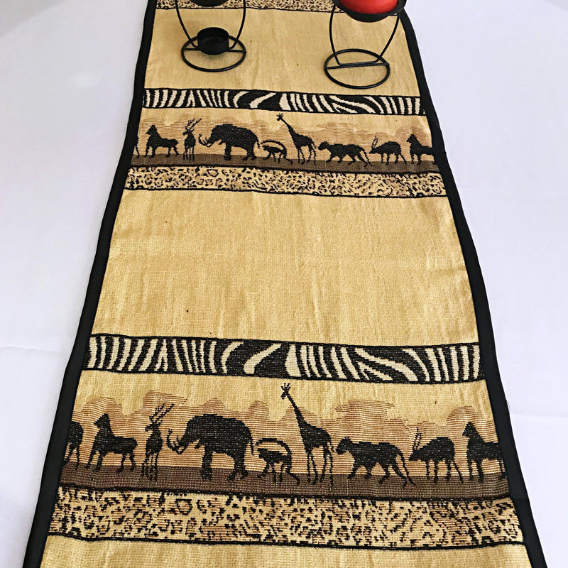 African Safari African Print table runners (Brown) - Afrilege