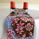 Aisha Floral African Print table runners with napkins (Blue/ Pink) - Afrilege