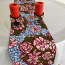 Aisha Floral African Print table runners with napkins (Blue/ Pink) - Afrilege