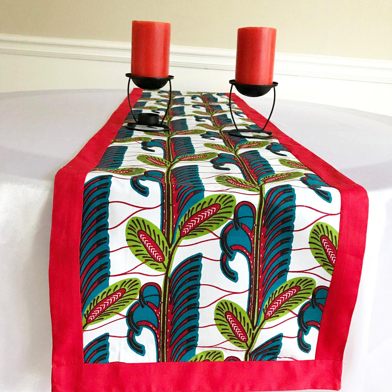Ayana African Print table runners (Red/ Green/ Blue) - Afrilege