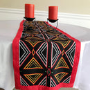 Bamenda Toghu African Print table runners (Black/ Red/ White) - Afrilege