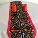 Bamenda Toghu African Print table runners (Black/ Red/ White) - Afrilege