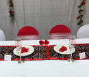 Bamenda Toghu African Print table runners (Black/ Red/ White) - Afrilege