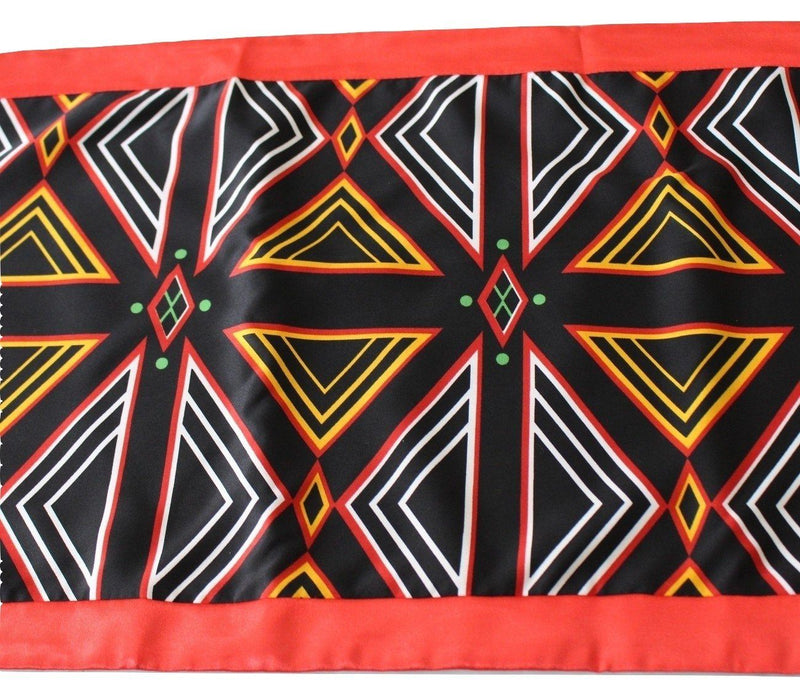 Bamenda Toghu African Print Tablecloths - Black & Red - Afrilege
