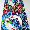 Fairy African Print table runners with napkins (Blue/ Green/ White) - Afrilege