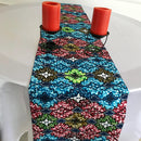 Fairy African Print table runners with napkins (Blue/ Green/ White) - Afrilege