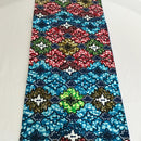 Fairy African Print table runners with napkins (Blue/ Green/ White) - Afrilege