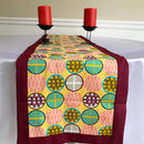 Ife African Print table runners (Maroon/ Orange/ Green) - Afrilege