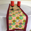 Ife African Print table runners (Maroon/ Orange/ Green) - Afrilege