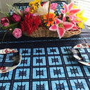 Indigo African Print Table Cloths with napkins - Afrilege