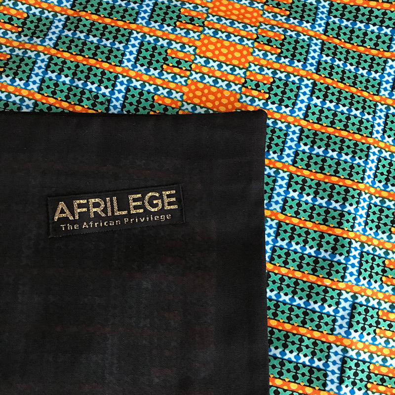 Jayde African Print table runners (Orange/ Green/ Black) - Afrilege