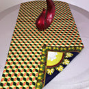 Morowa African Print table runners ( Navy / Gold) - Afrilege