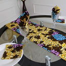 Salma African Print table runners with napkins (Yellow/ Green/ Blue) - Afrilege