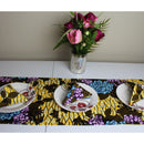 Salma African Print table runners with napkins (Yellow/ Green/ Blue) - Afrilege