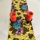 Salma African Print table runners with napkins (Yellow/ Green/ Blue) - Afrilege