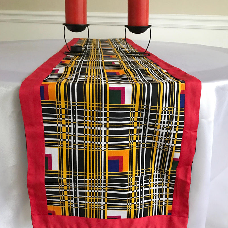 Zarah African Print table runners (Red/ Black) - Afrilege