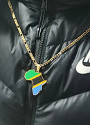 Morocco Flag Africa map necklace - Afrilege