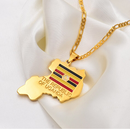 Uganda Map Flag Pendant Necklace - Afrilege