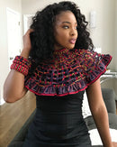 Toghu African print web Shoulder Choker Necklace - Afrilege