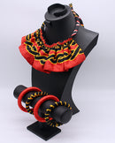 Toghu African Print skirt Jewelry Set ( Necklace - Bracelets) - Afrilege