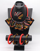 Toghu African Print skirt Jewelry Set ( Necklace - Bracelets - earrings) - Afrilege