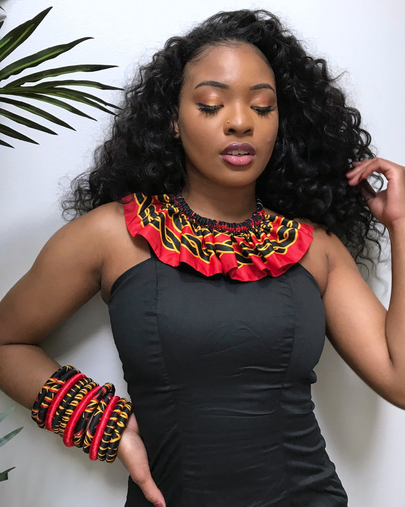 Toghu African Print skirt Jewelry Set ( Necklace - Bracelets) - Afrilege