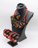 Toghu African Print skirt Jewelry Set ( Necklace - Bracelets - earrings) - Afrilege