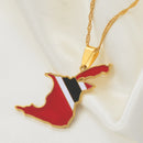 Trinidad Map Flag Pendant Necklace - Afrilege