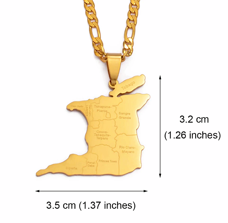 Trinidad Map Pendant Necklace - Afrilege