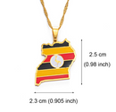 Uganda Map Flag Pendant Necklace - Afrilege