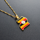 Uganda Map Flag Pendant Necklace - Afrilege