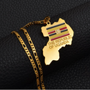 Uganda Map Flag Pendant Necklace - Afrilege
