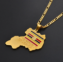 Uganda Map Flag Pendant Necklace - Afrilege