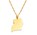 Uganda Map Pendant Necklace - Afrilege