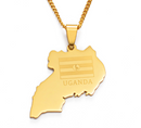 Uganda Map Pendant Necklace - Afrilege
