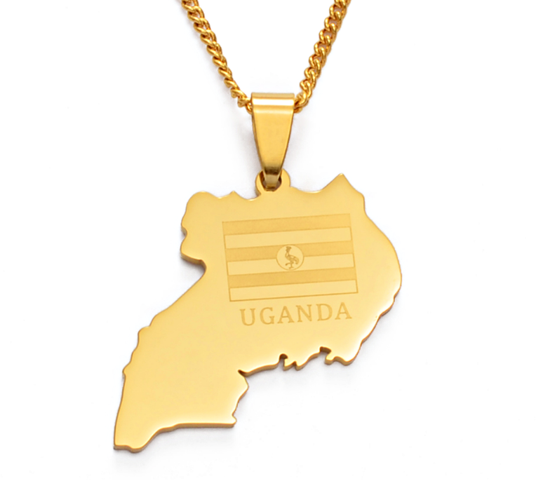 Uganda Map Pendant Necklace - Afrilege