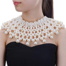 Egyptian Inspired Maxi Choker Bib Collar Necklace (Off-white) - Afrilege