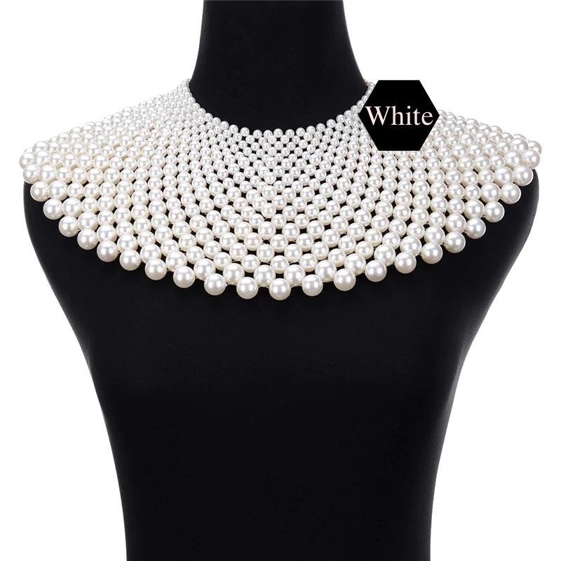 Egyptian Inspired Maxi Choker Necklace (White) - Afrilege