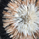 31" White Light Brown Black Authentic Bamileke Juju Hat - Afrilege