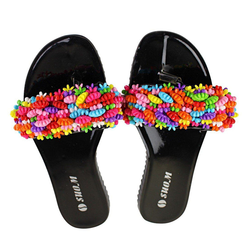 Colorful Beads Women African Sandals US 10.5 / EU 42 - Afrilege