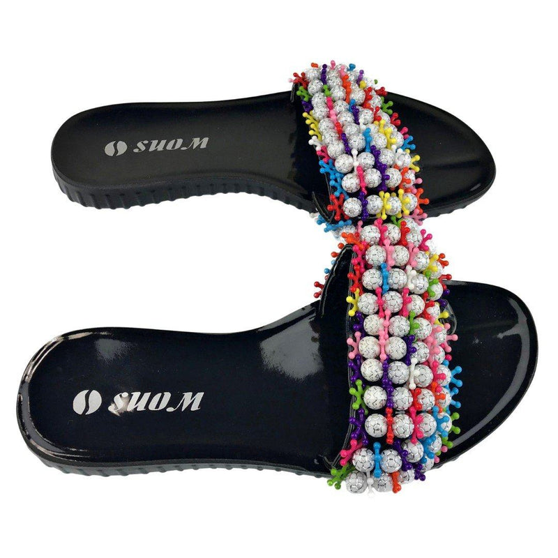 Colorful Beads Women African Sandals US 8.5 / EU 39 - Afrilege