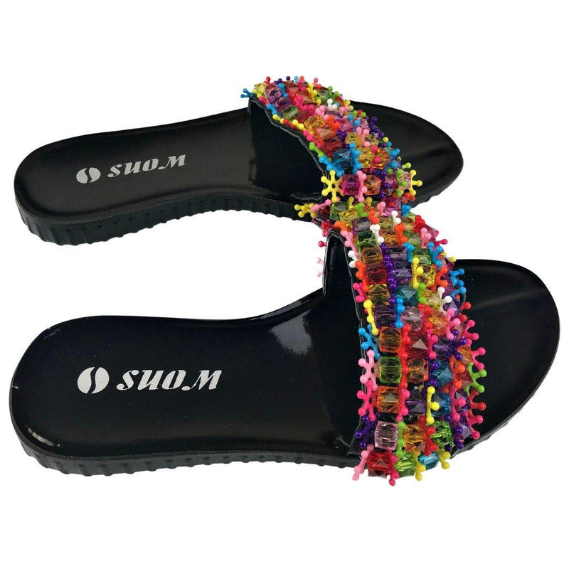 Colorful Beads Women African Sandals US 8.5 / EU 39 - Afrilege