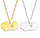 Zambia Map Pendant Necklace - Afrilege