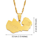 Zambia Map Pendant Necklace - Afrilege