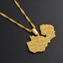 Zambia Map Pendant Necklace - Afrilege