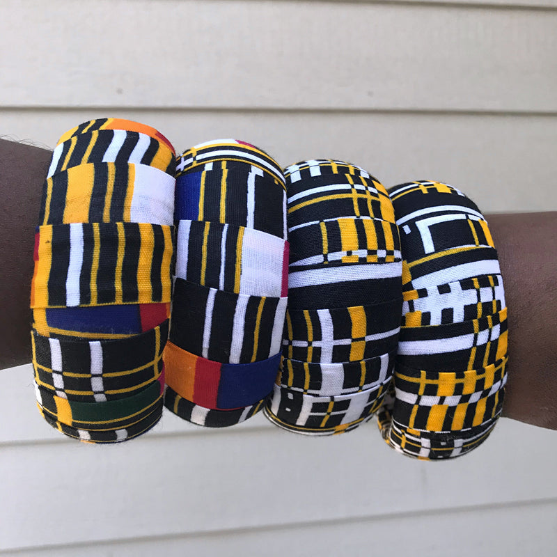 Zarah African Print Bangle Bracelets - Afrilege