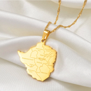Zimbabwe Map Pendant Necklace - Afrilege