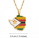 Zimbabwe Map Pendant Necklace - Afrilege